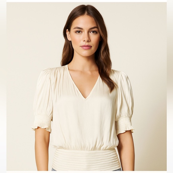 Ramy Brook Cream Blouse NWT Retail $325 - Picture 1 of 10